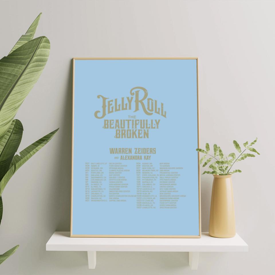 Jelly Roll The Beautifully Broken Tour 2024 Poster Set