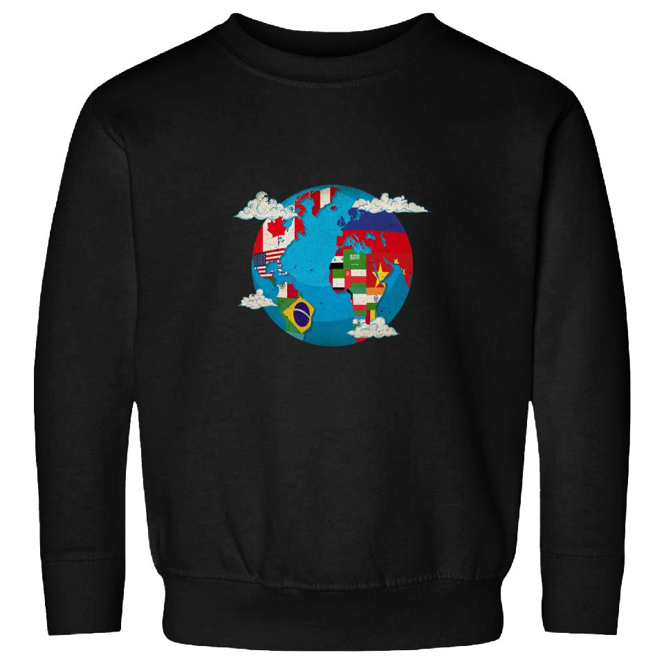 International Country Flags Traveling Globe World Map 1 Sweatshirts ...