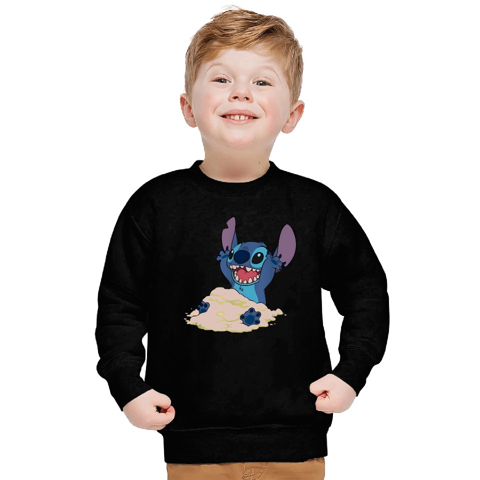 Stich Playing in Sand Disney Sweatshirts
