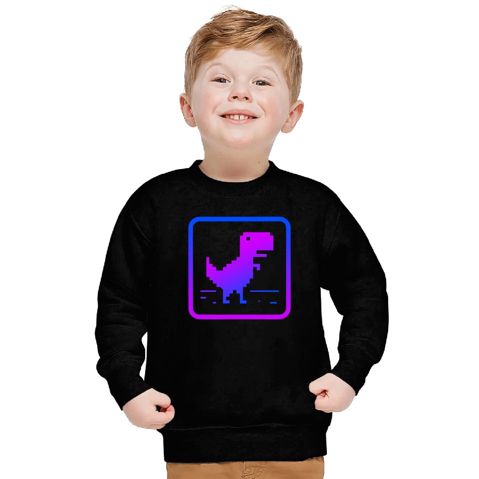No Internet Dinosaur Graphic Design Sweatshirt