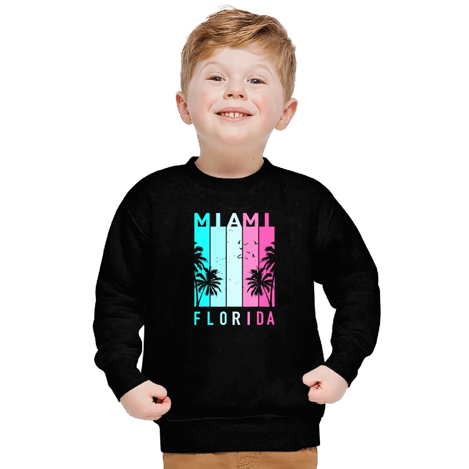 Men's Sweatshirt Retro Miami Florida Beach
