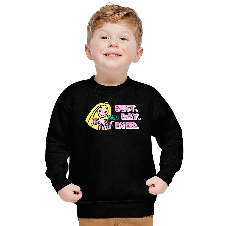 Disneyss Tangled Rapunzel Pascal Drawing Best Day Ever Logo Sweatshirts