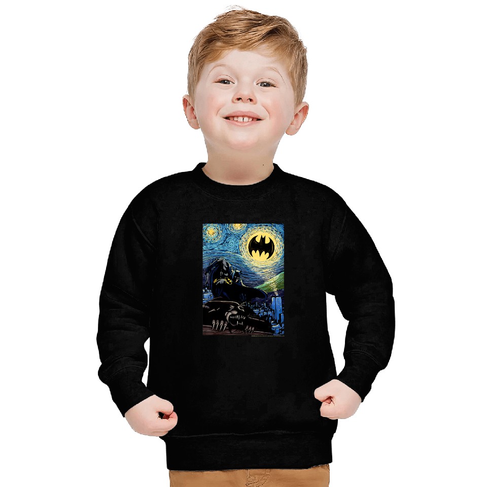 DC Comics Batman Starry Night Style Painting Sweatshirt