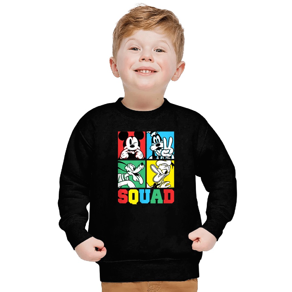 Disney - Mickey, Goofy, Donald, Pluto Squad Grid T-Shirt Sweatshirts