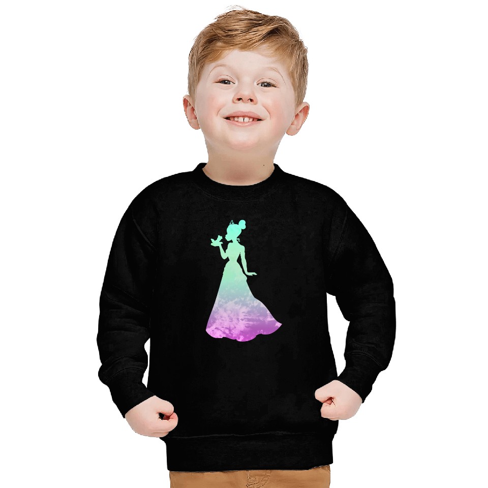Disney Princess Tiana Silhouette Pretty Tie Dye Sweatshirts