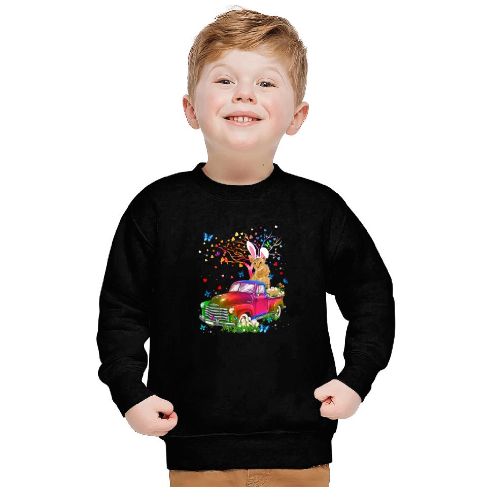 black cats Paws Oriental Cat Bunny Truck Hunting Eggs Tree Easter Day Sweatshirts