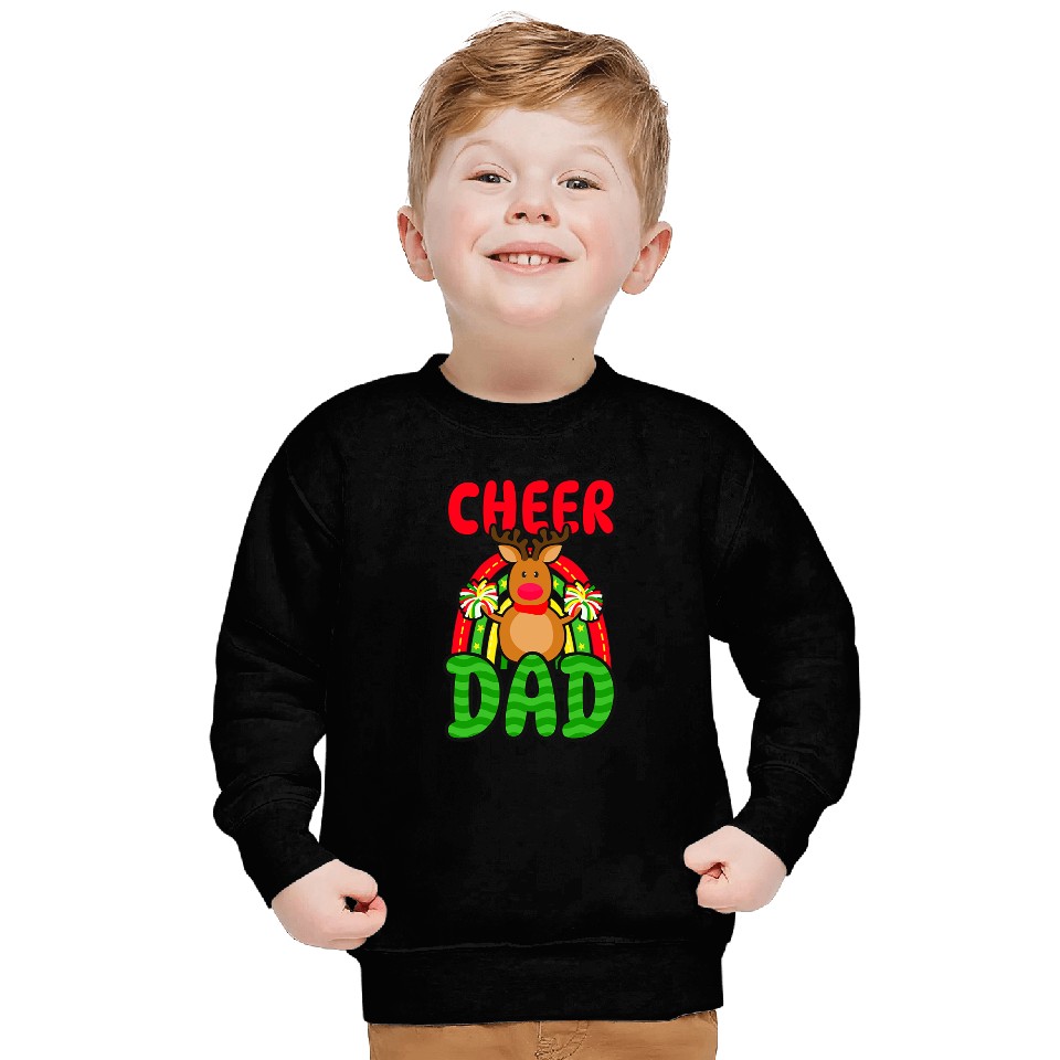 Cheerleader Gift Reindeer Cheer Dad Design Christmas Cheerleader Sweatshirts