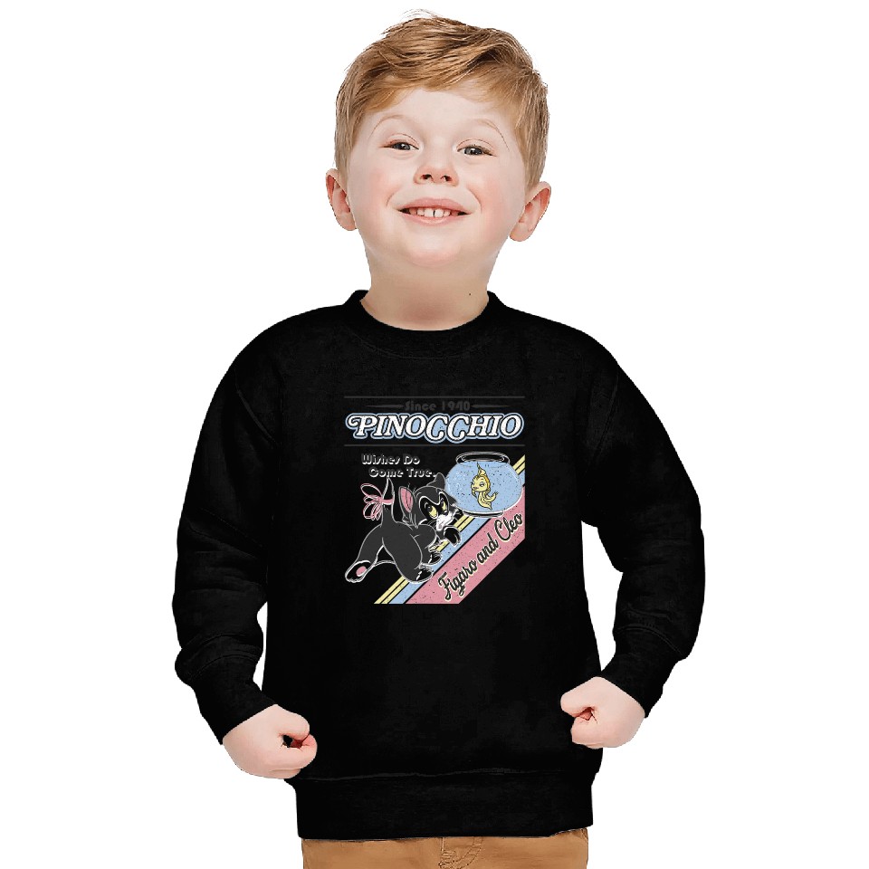 Disney Pinocchio Wishes Do Come True Figaro And Cleo Retro Sweatshirts