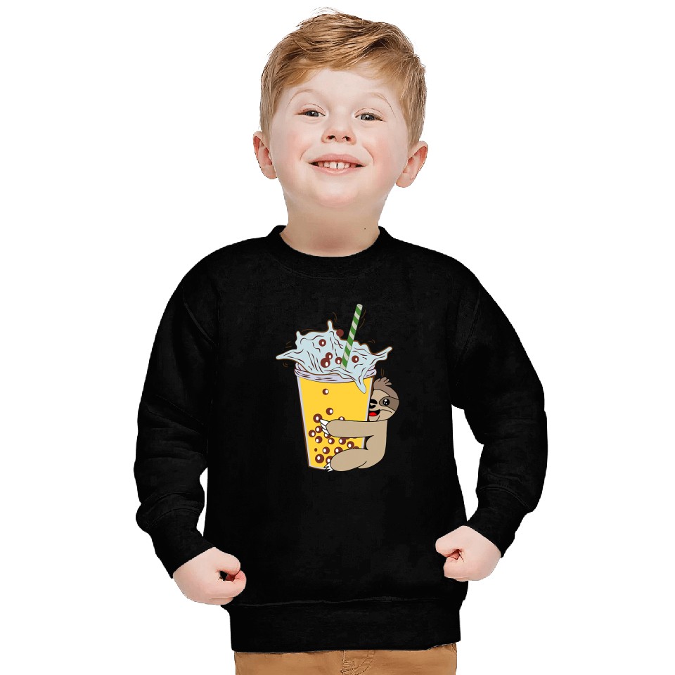 Sloth Gift Cup Love Cute Kawaii Bubble Tea Lover Milk Tea Sweatshirts