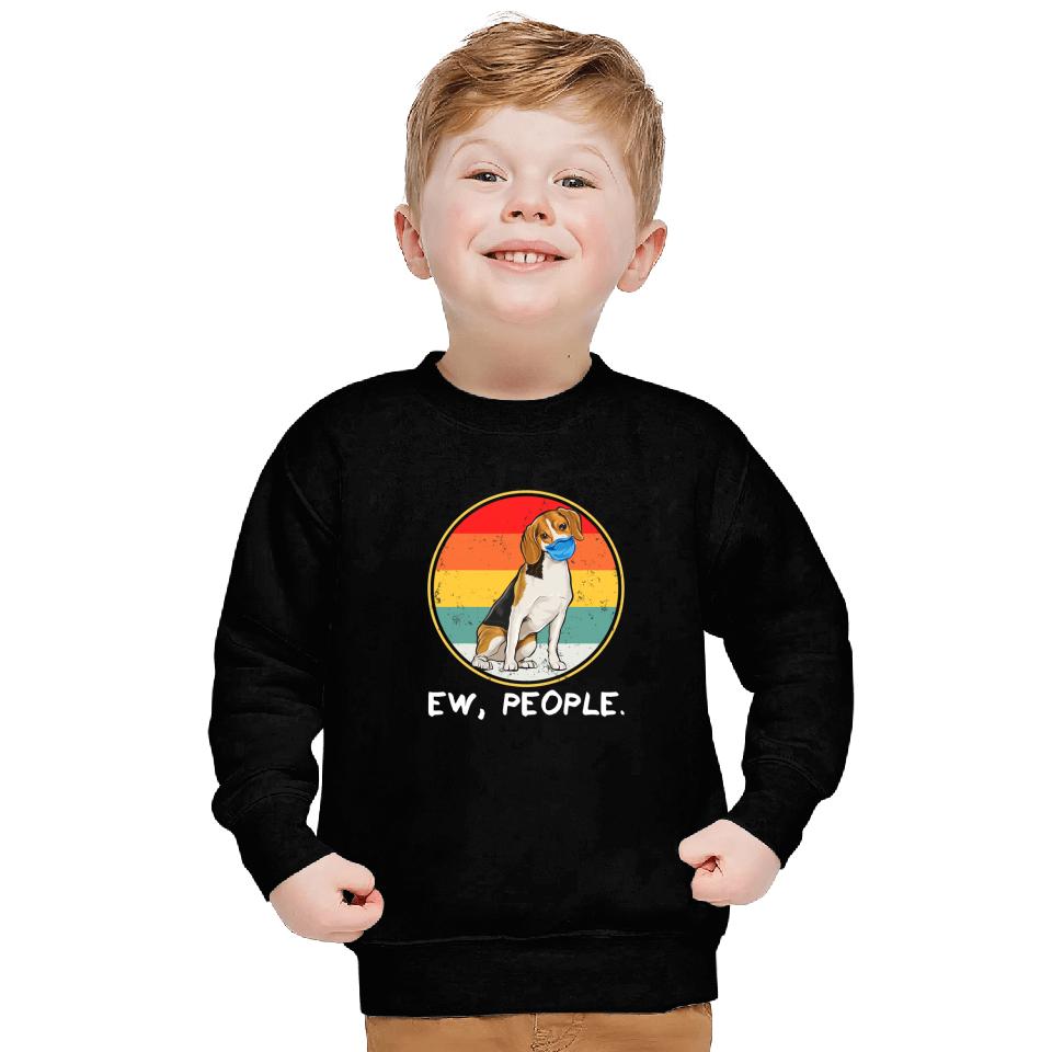 vintages Ew People Beagle Dog Wearing Face Mask Sweatshirts