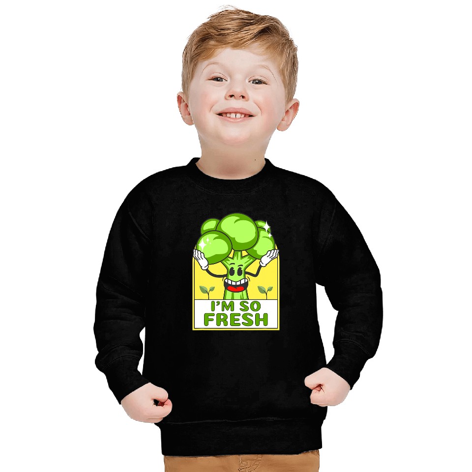Funny Broccoli So Fresh Broccoli Gift Vegetable Joke Sweatshirts