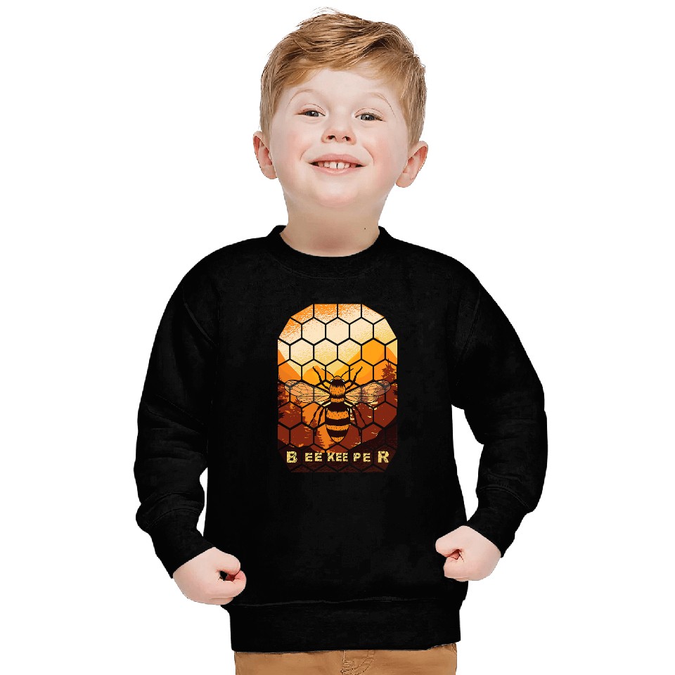 Bee Beekeeping on Honeycomb Honey Bee Beekeeper 201 Beekeeper Sweatshirts