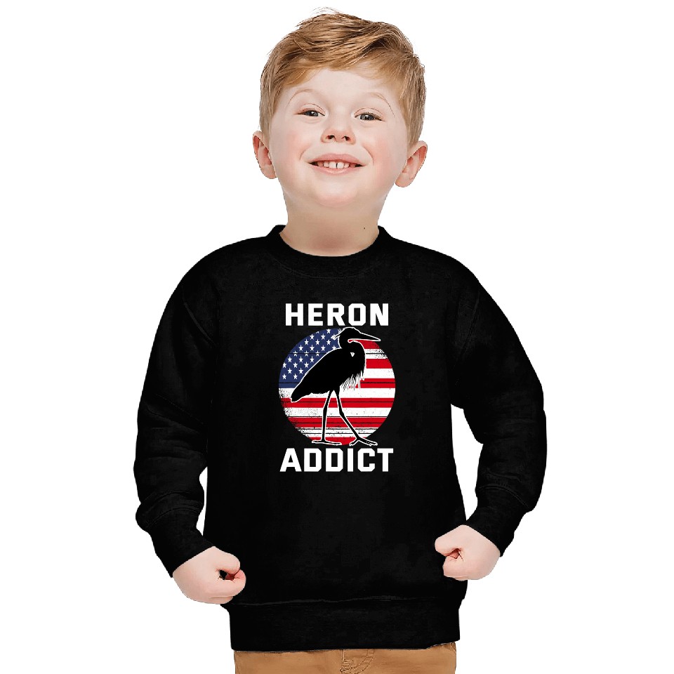 American Birding Heron Addict Blue Heron Sweatshirts