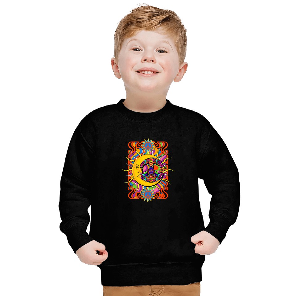 Abstract Sun Moon Constellation Stars psychedelics Powers Art Sweatshirts