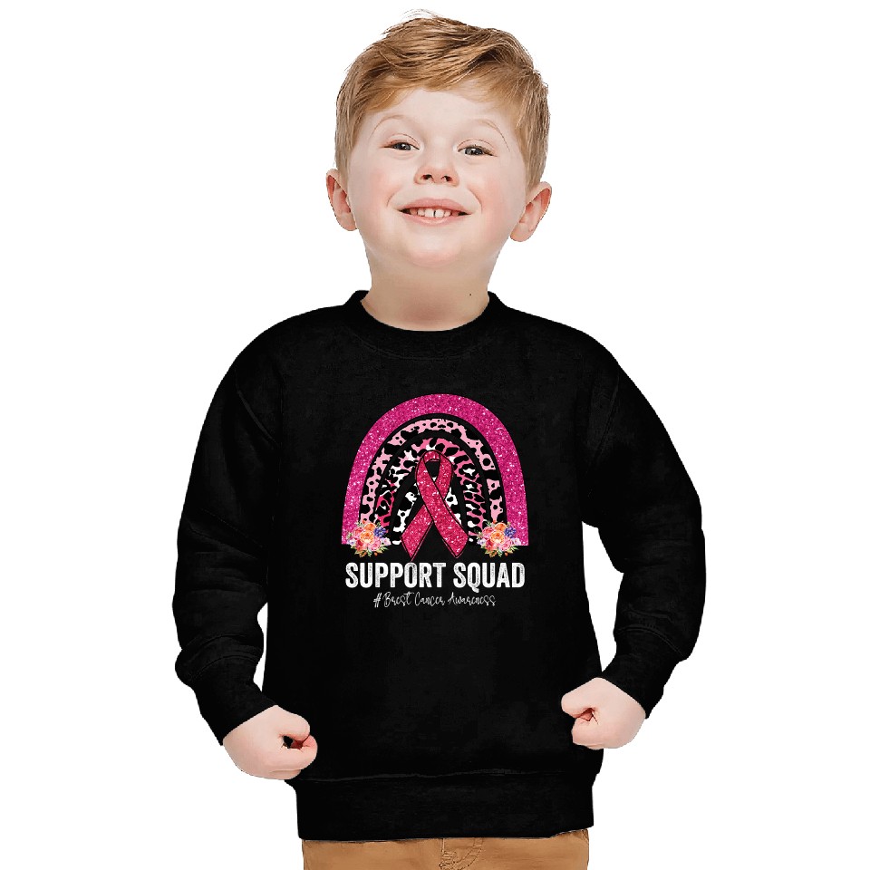 BC Support Squad Pink Rainbow Breast Cancer Awareness Cancer Sweatshirts