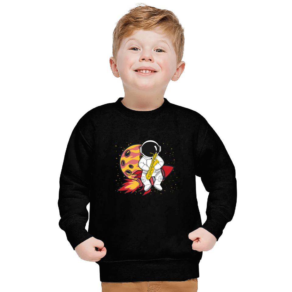 Astronauts Spaceman Playing Saxophone Sweatshirts
