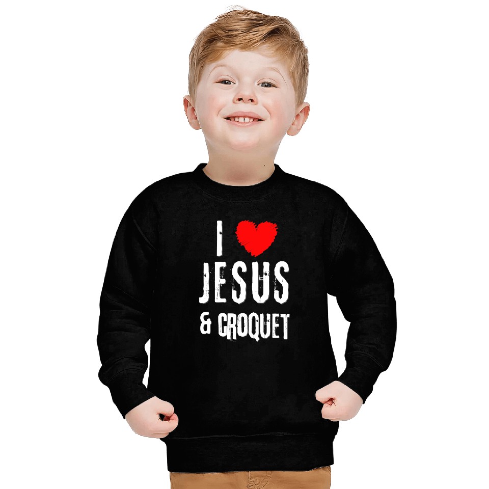 Christian vintages Grunge I Love JESUS CROQUET Christian Sweatshirts