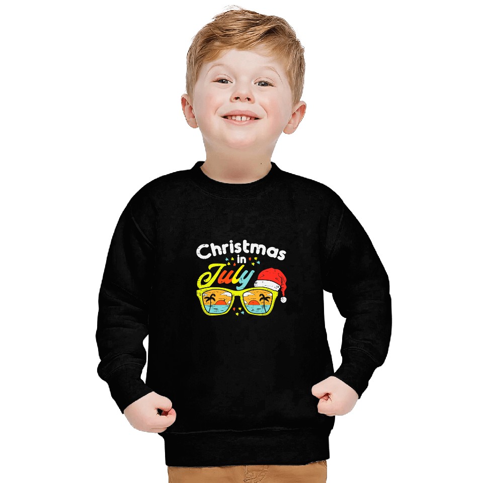 Christmas In July Sunglasses Santa Beach Summer Summer Xmas Sweatshirts