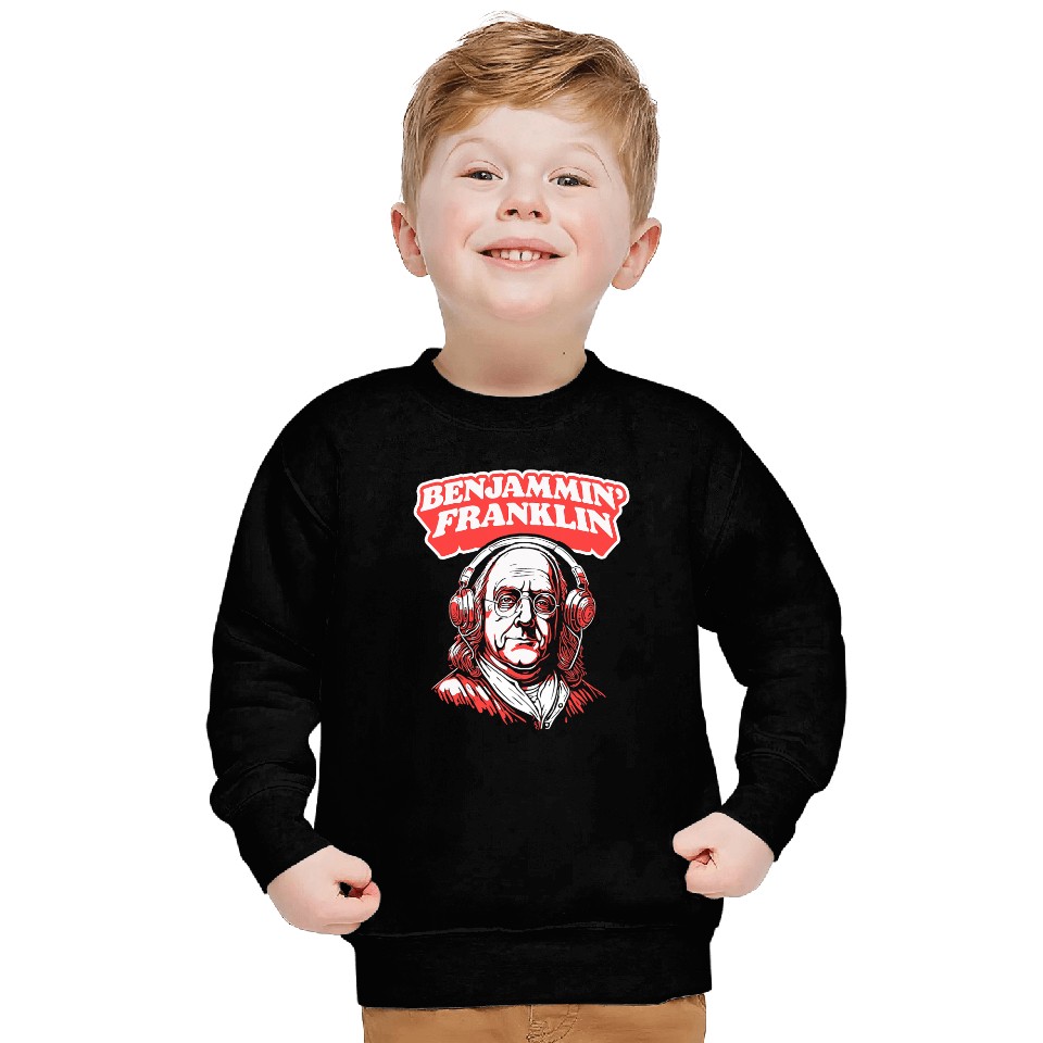 Benjammin Franklin Benjamin Franklin Headphone Music Lover Sweatshirts