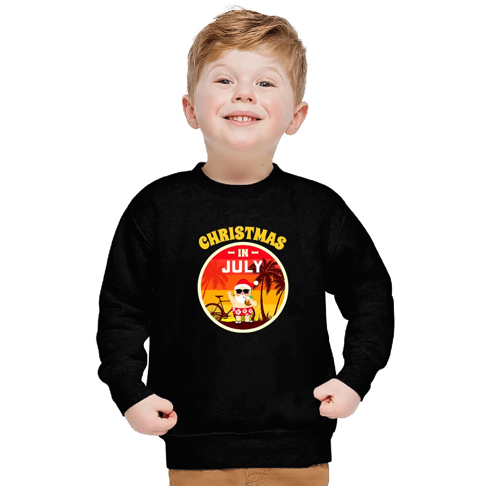 Christmas In July Summer Beach Vacation Hawaii Santa Sweatshirts
