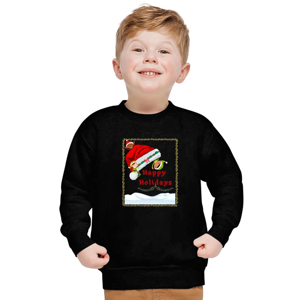 Happy Holidays Elf Design Sweatshirts