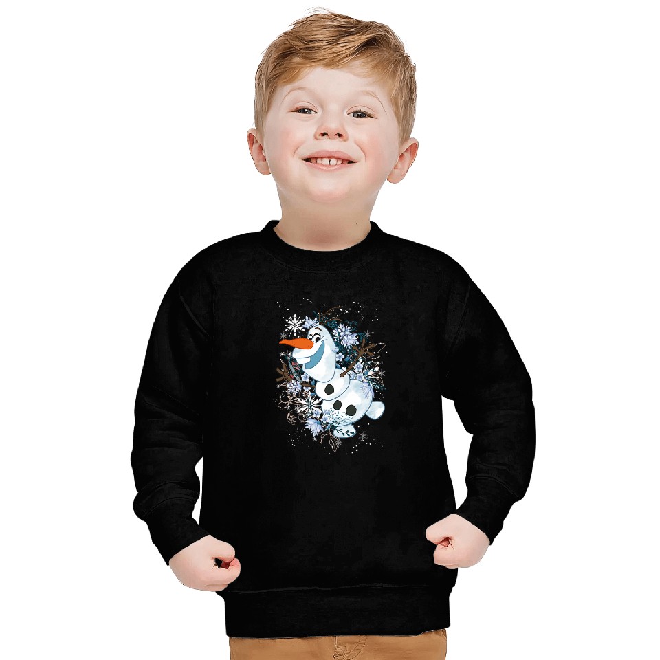 disney frozens olaf dancing in snowflakes graphic Sweatshirts