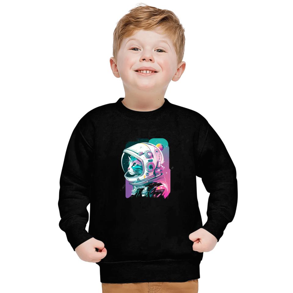 Cat Paws Aesthetic Vaporwave Space Cat 80s 90s Astronaut 14 Sweatshirts