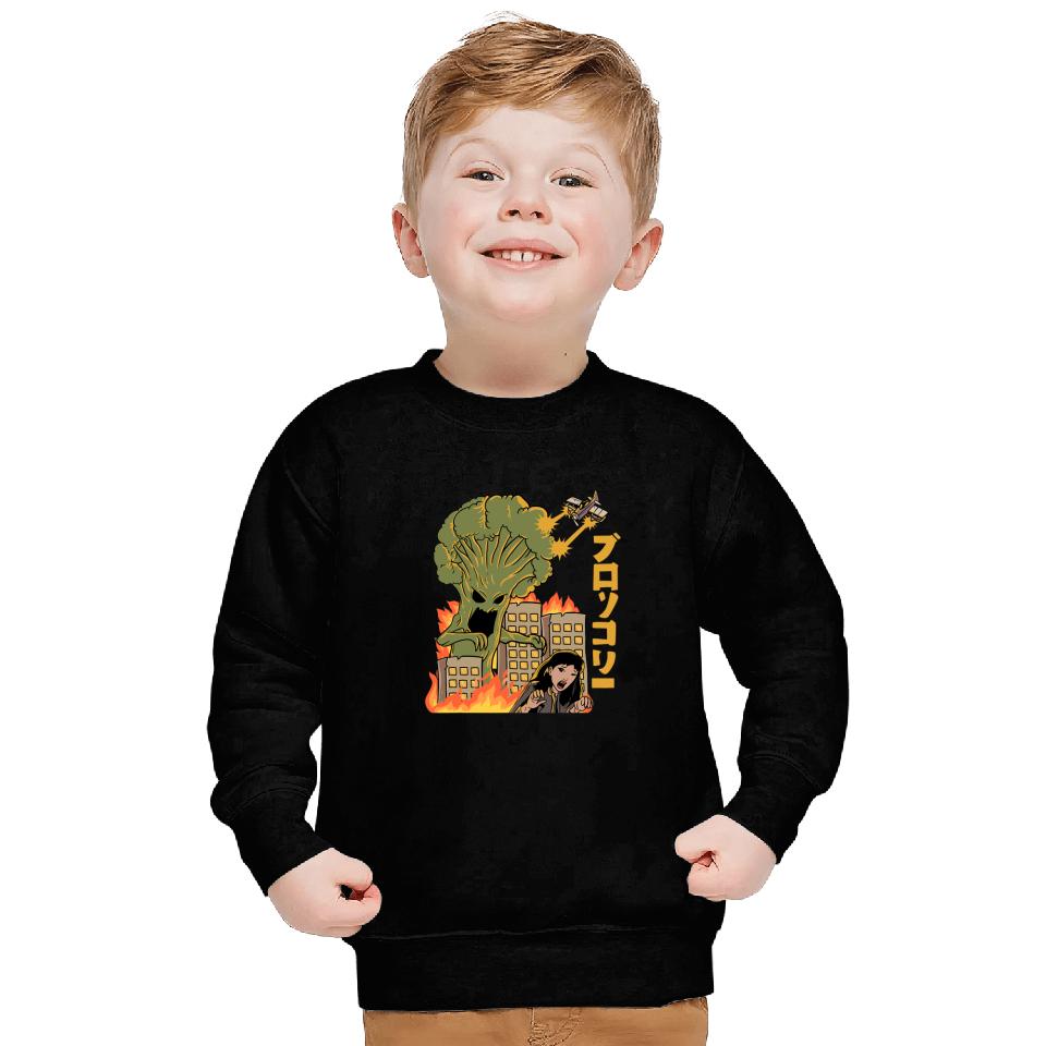 Japanese Food Broccoli Attack Kaiju Anime Sweatshirts
