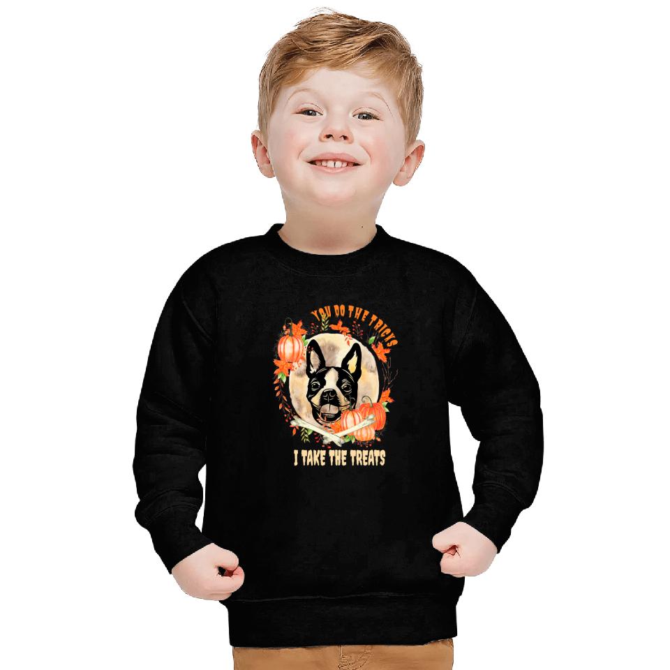 Dog Boston Terrier Owner Halloween Pumpkin Humor Funny587 Sweatshirts