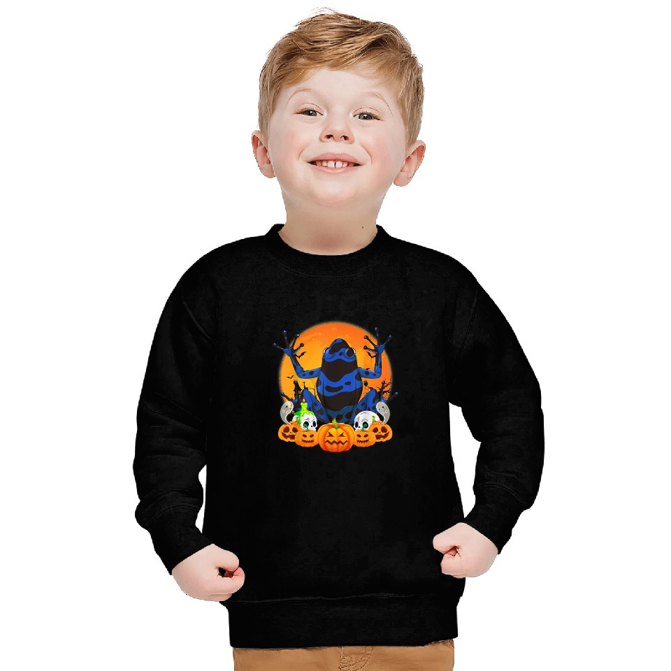 Frog Gift Scary Pumpkin Skull Witch Poison Dart Frog Halloween 124 Sweatshirts