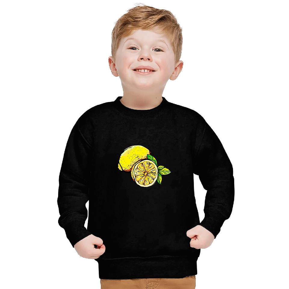 Lemon Citrus Fruit Slice Cut Lemon Sweatshirts