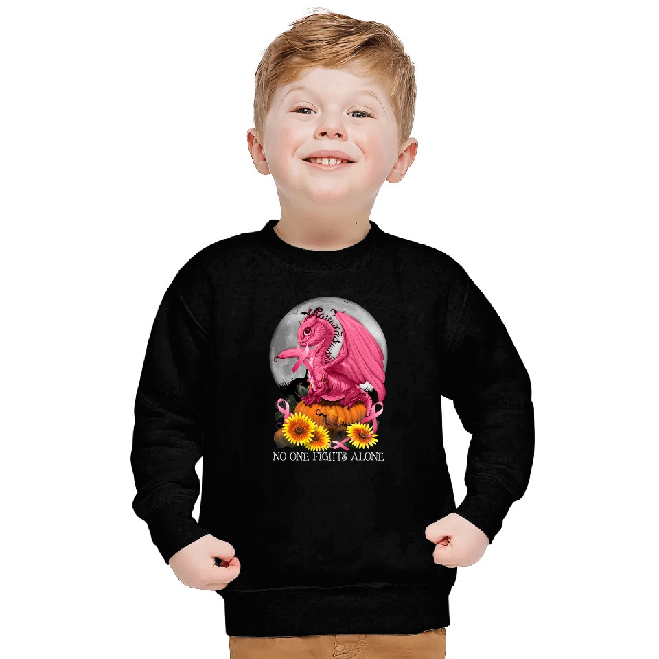 Dragon Animals BC Breast Cancer Dragon No One Fights Alone Cancer Sweatshirts