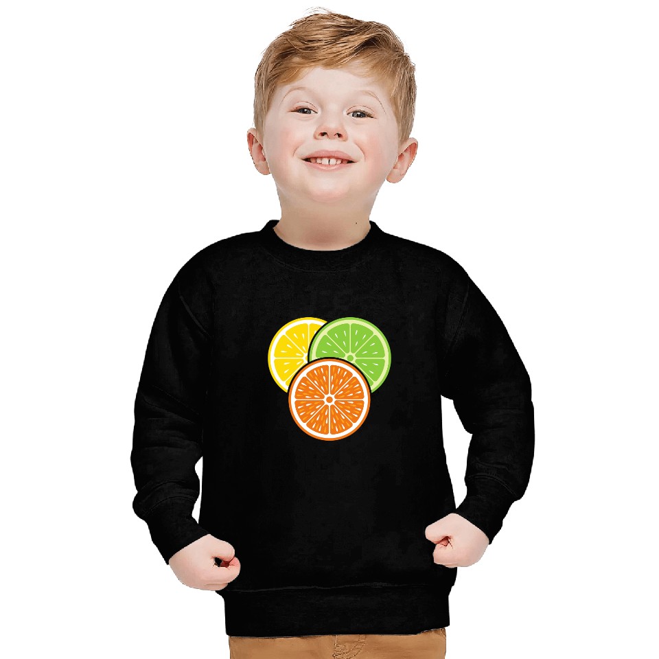 Lemon Slice Lime Orange Citrus Vegan Summer Fruit Sweatshirts