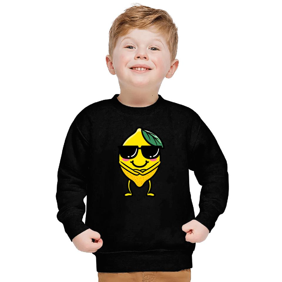 Lemon With Sunglasses Lime Kawaii Emoticon Lemonade Sweatshirts