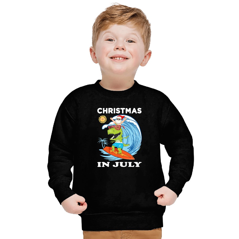 Dinosaur Dino Santa Dinosaur Mid Year xmass Party Beach Christmas In July 1 Sweatshirts