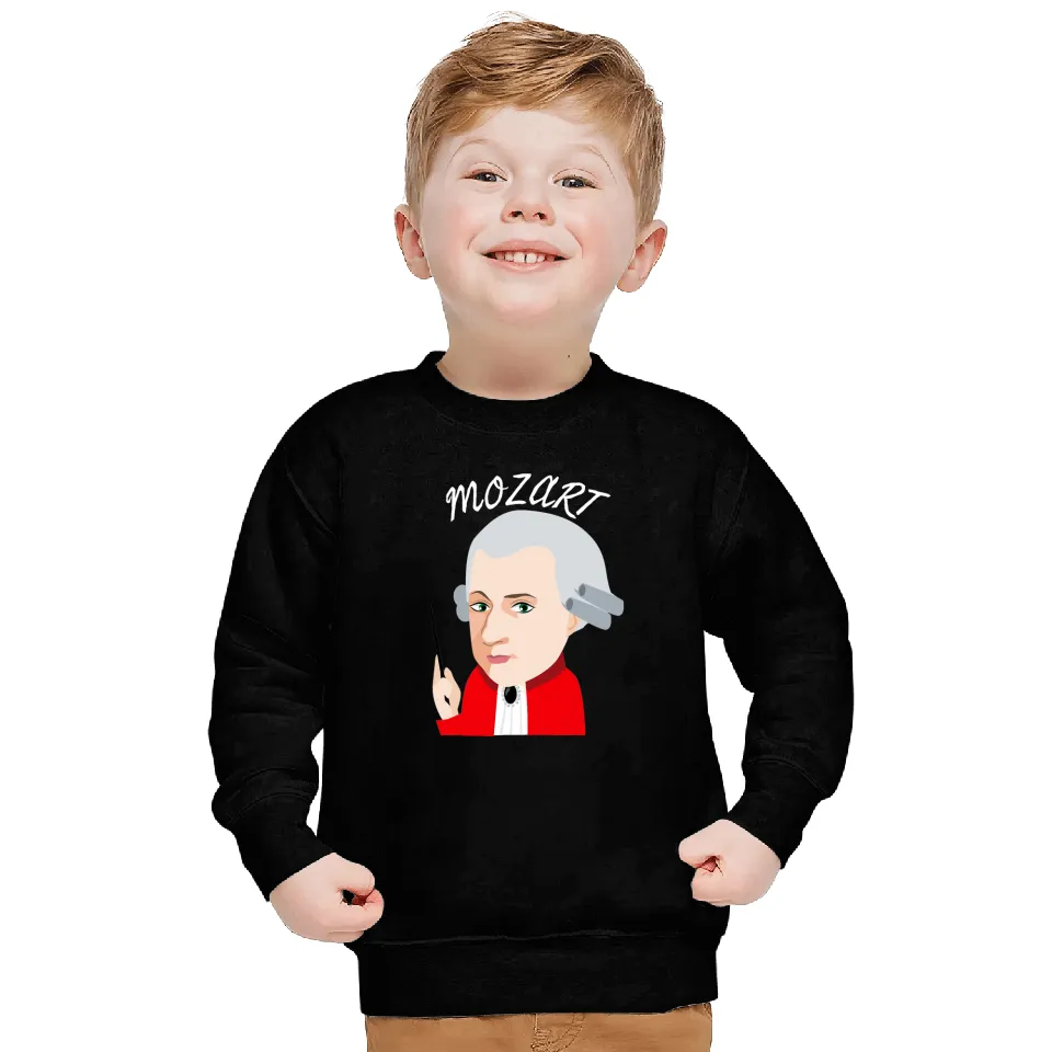 Famous Music Genius Classical Music Composer Big Head Mozart Sweatshirts