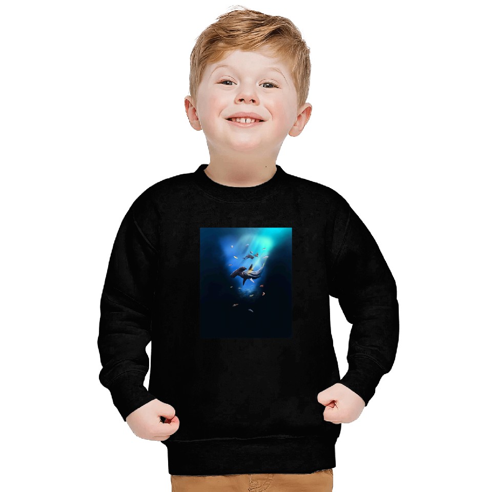 Ocean Shark Hammerhead Shark Underwater Ocean Sweatshirts