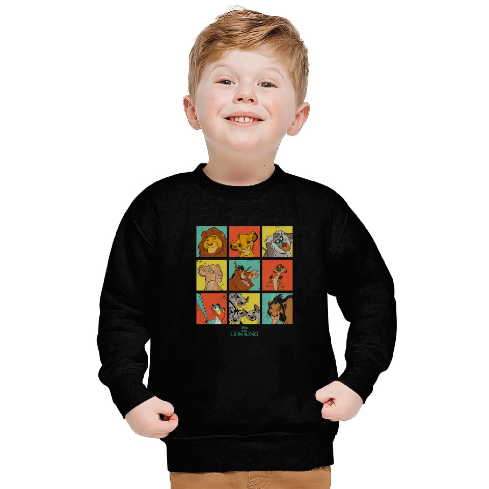 Disney The Lion King Characters 90S Grid Sweatshirts