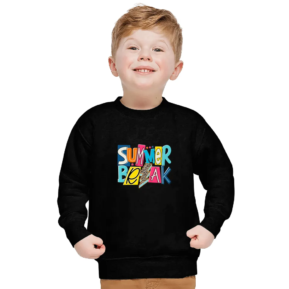Retro Summer Break Leopard Lightning Funny Family Vacation Sweatshirts