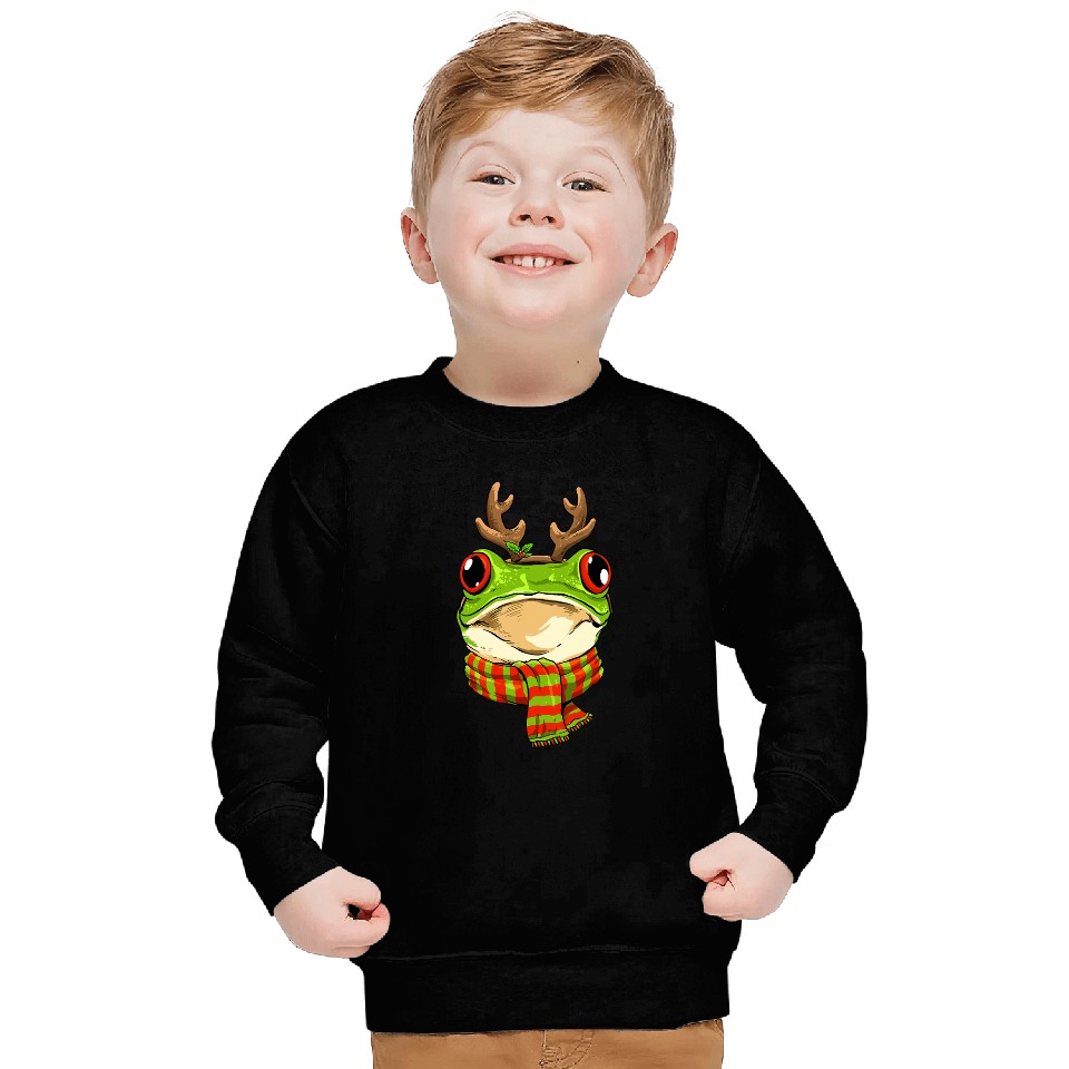 Frog Gift Christmas Frog Toad Santa Clause Reindeer xmass Frog Lover206 Sweatshirts