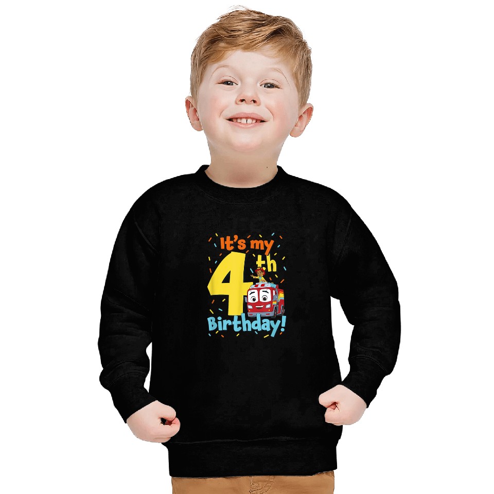 Disney Firebuds Its My 4th Birthday Flash Bo Cel Sweatshirts