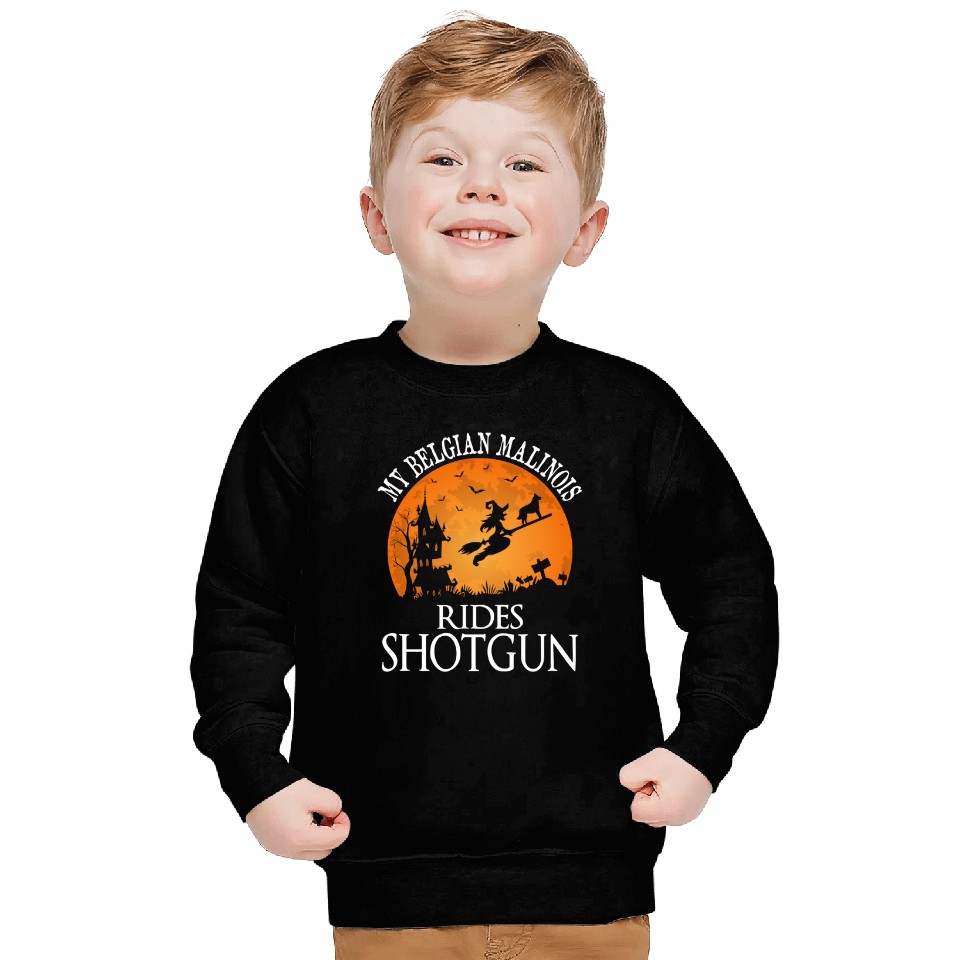 Belgian Malinois Rides Shotgun Dog Lover Sweatshirt