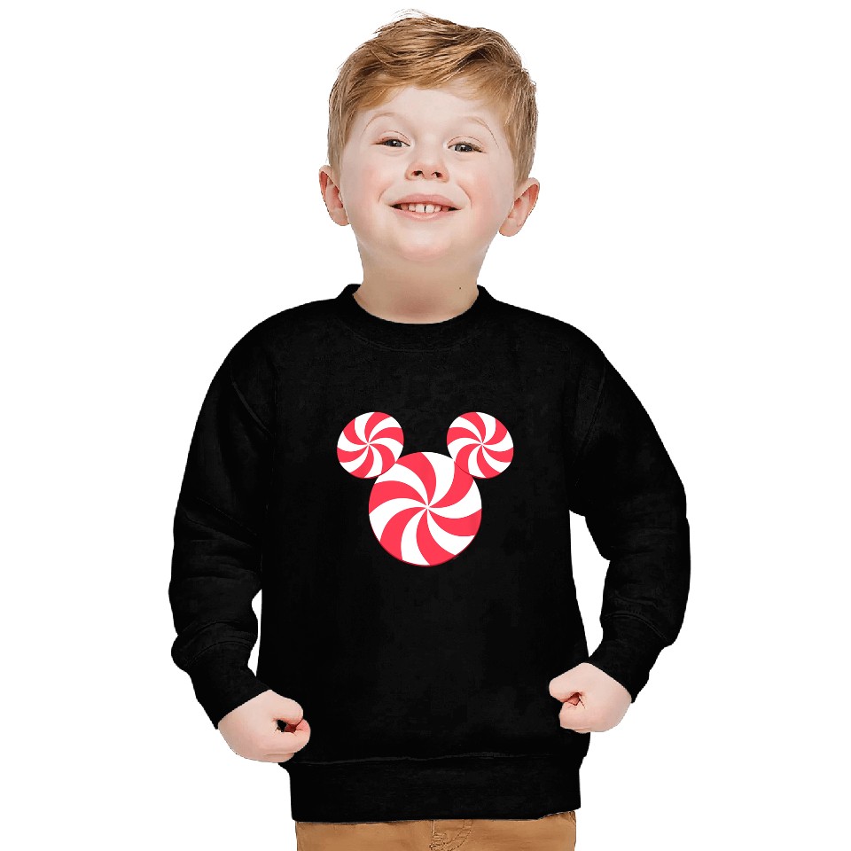 Disney NEW Mickey Icon Christmas Peppermint Candy Holiday Sweatshirts