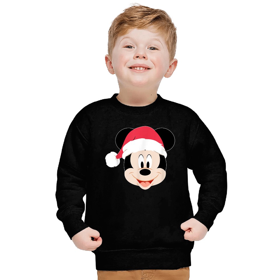 Disney Mickey Mouse In Santa Hat Happy Christmas Holiday Sweatshirts
