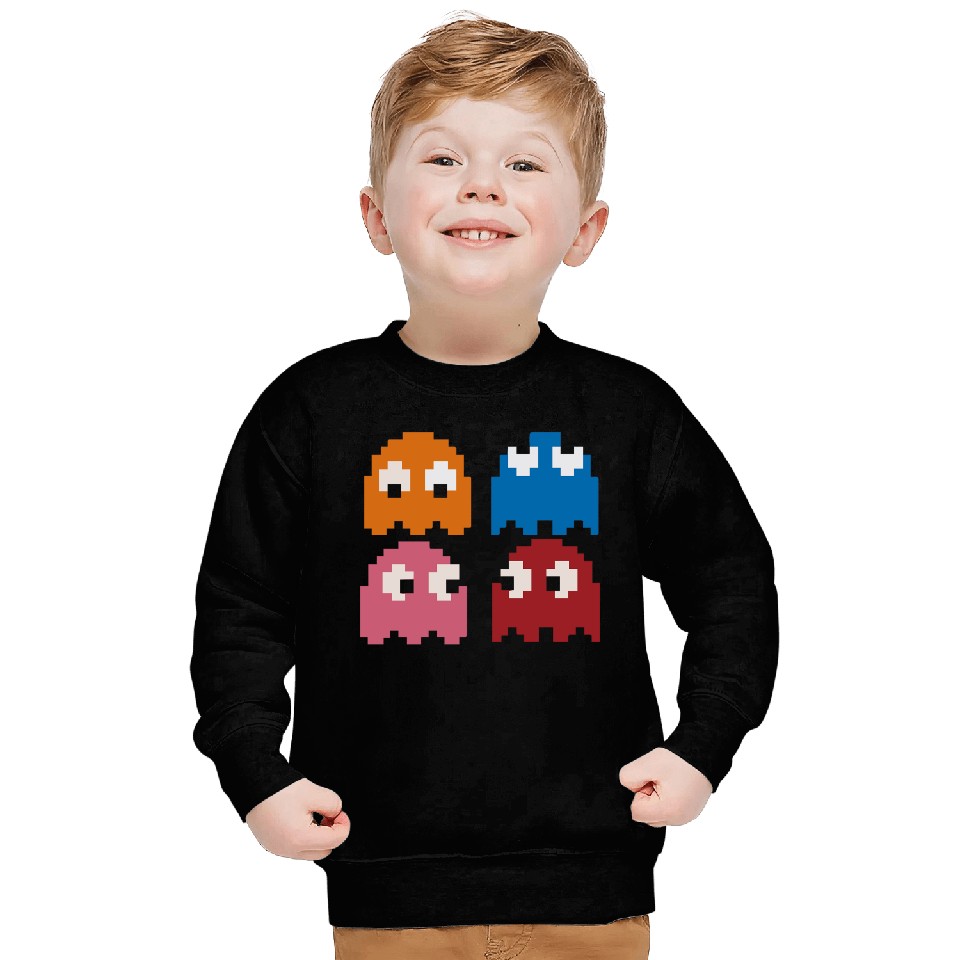 Cool Retro 80s PACMAN GHOSTS Video Games Sweatshirts