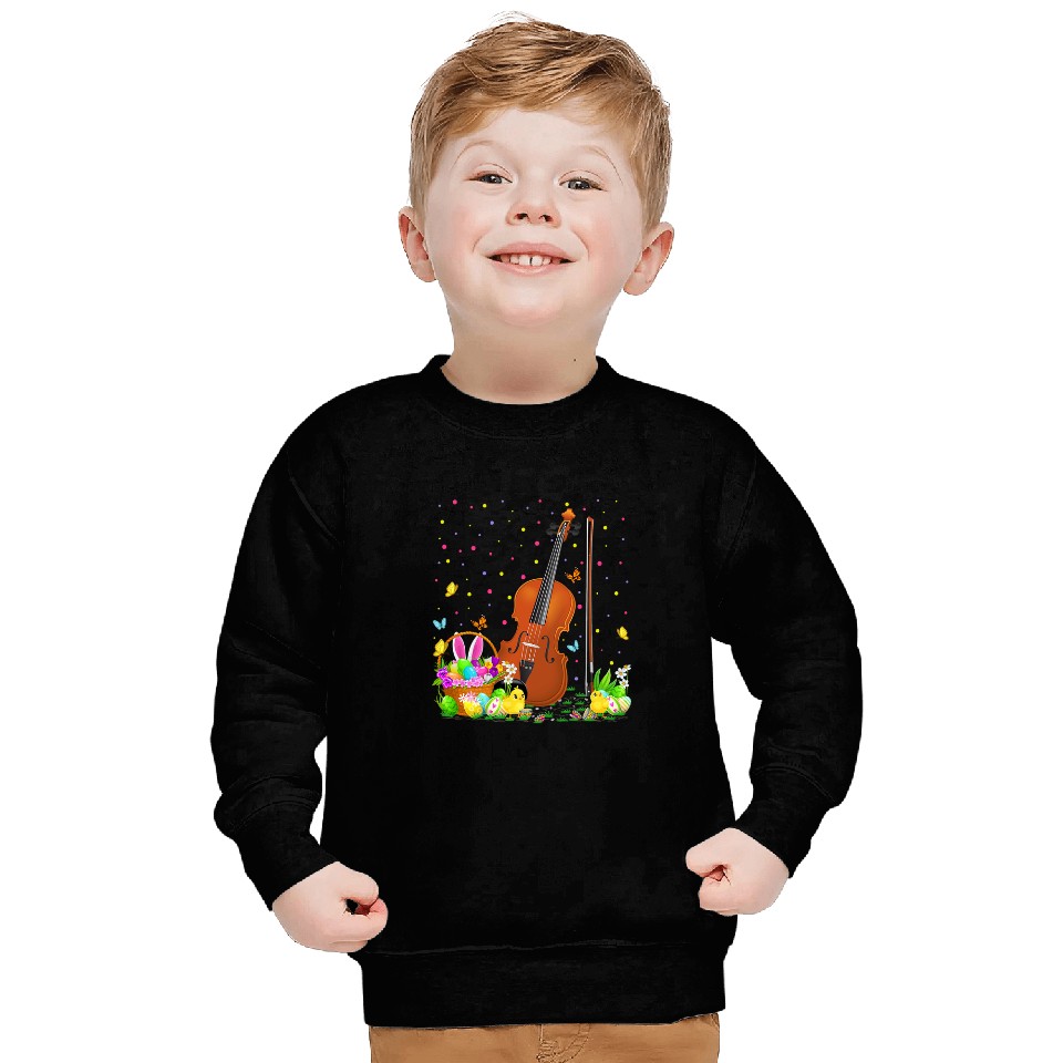 Fiddle Lover Easter Egg Hunt Bunny Fiddle Easter Sunday Sweatshirts