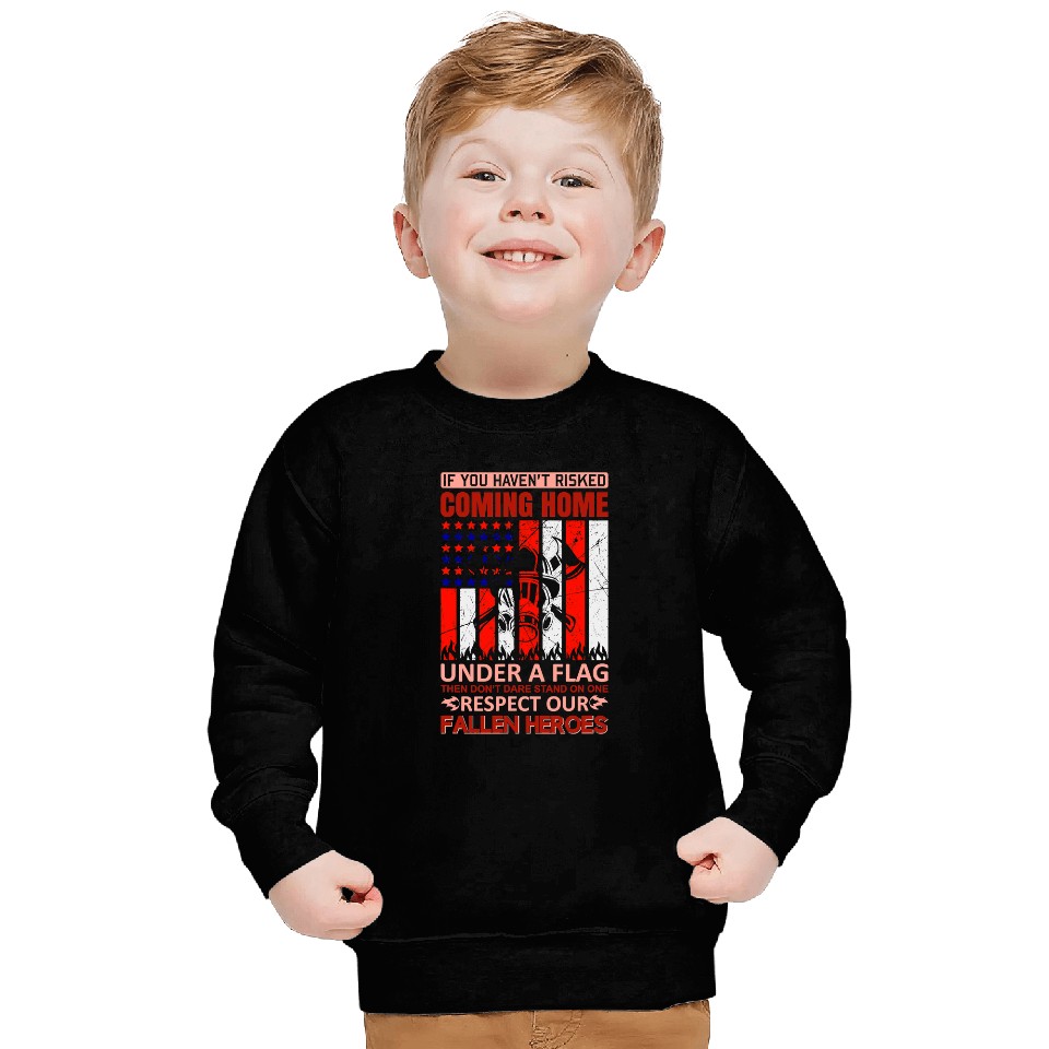 Fireman Firefighter American Flag Respect Our Fallen Heros Fireman 193 Firemen Sweatshirts