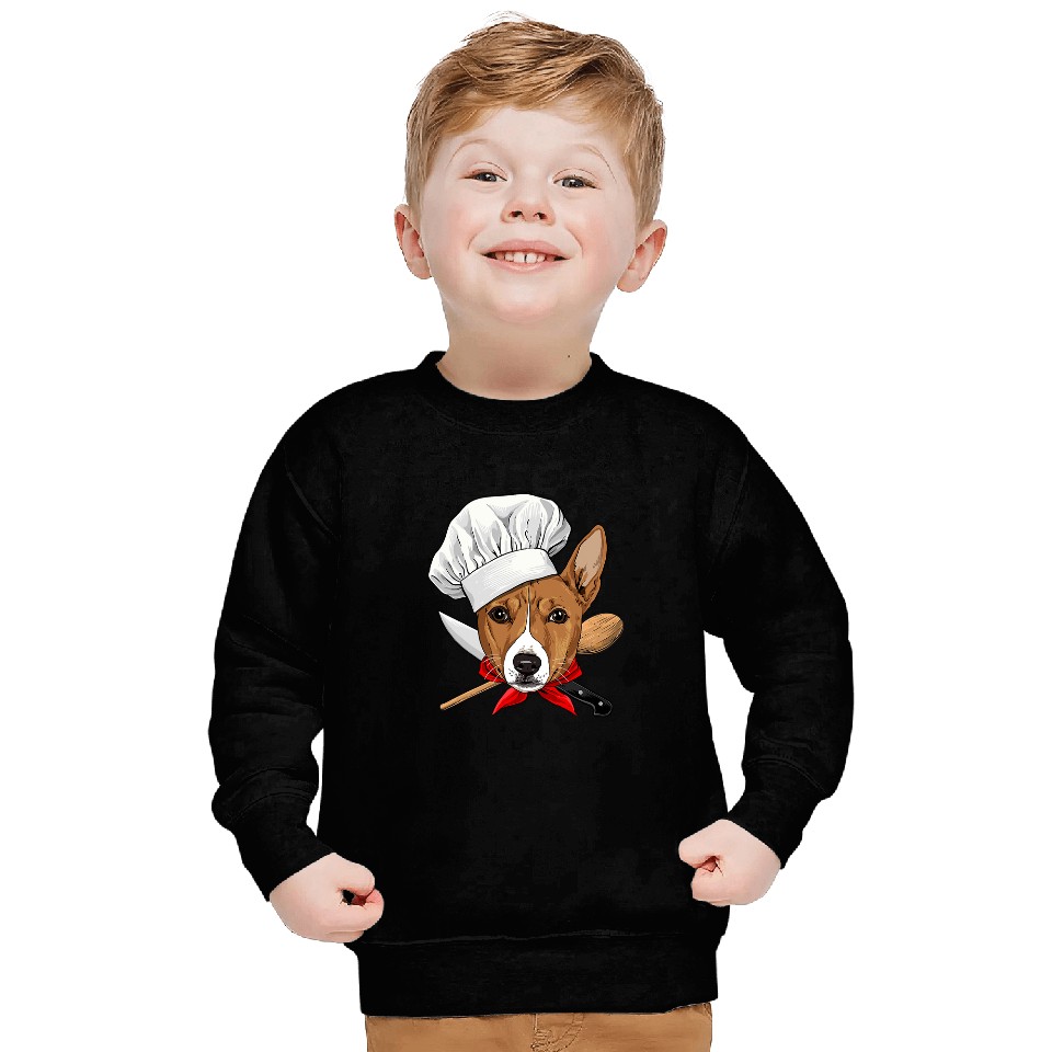 Dog Basenji Chef Dog Cooking Baking Lover 255 Sweatshirts