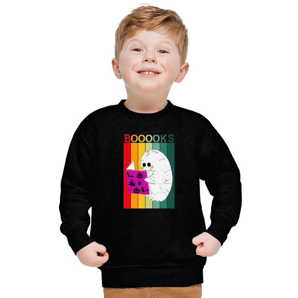 BOOOOKS ghosts Halloween Funny ghostss Book Reading Books Sweatshirts