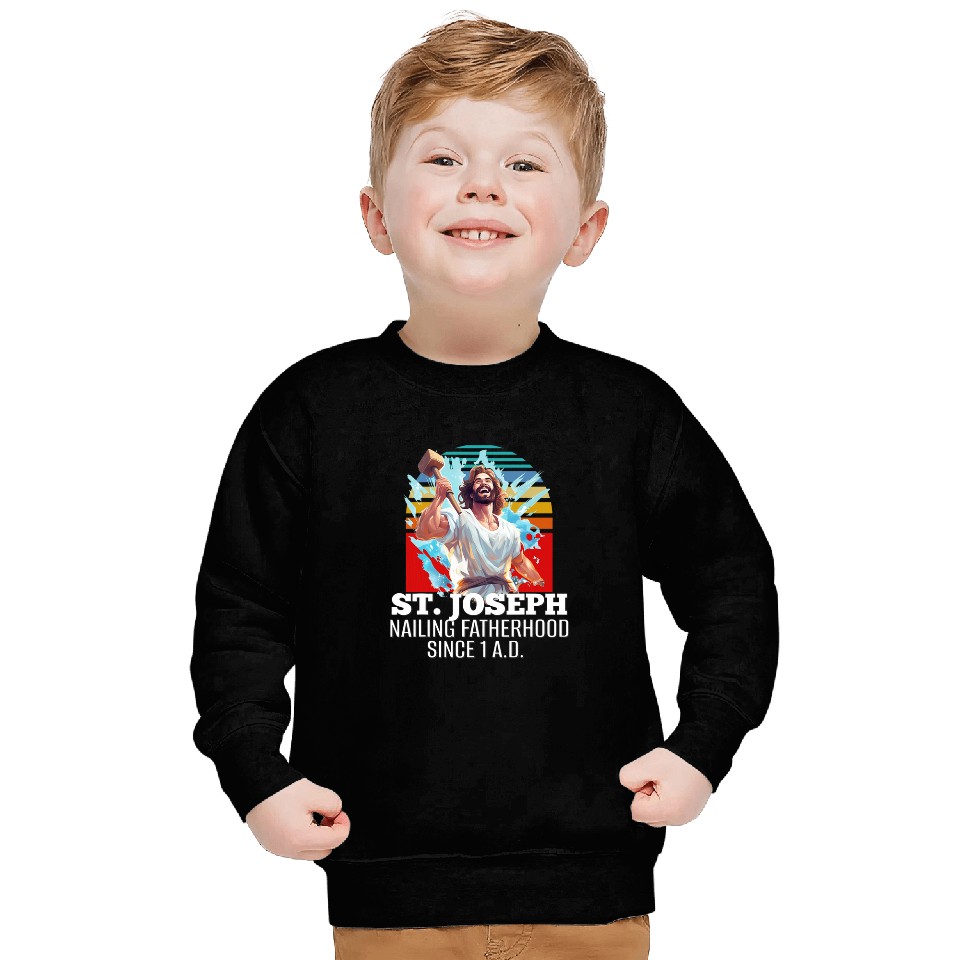Funny Saint Joseph Catholic Father And Worker 3 Sweatshirts